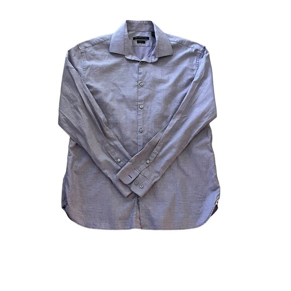 John Varvatos Slim Fit Button Down Lilac Size 16.5 34/35 Men’s Long Sleeve - Picture 5 of 10